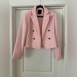 Tweed Blazers Jackets for Women 2024 Spring Fashion Lapel Cropped